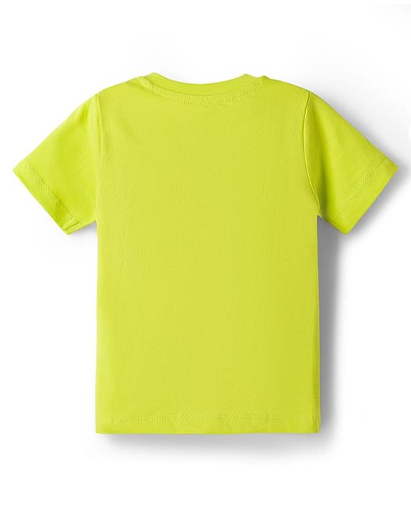 Babyhug Disney 100% Cotton Knit Half Sleeves T-Shirt With Mickey Mouse Graphic - Limegreen