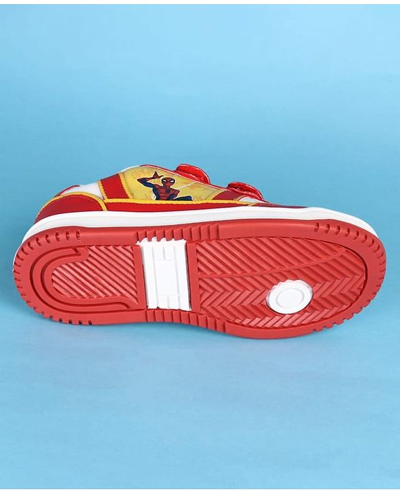 Pine Kids Marvel Velcro Closure Casual Shoes With Spider-Man Graphics - Red