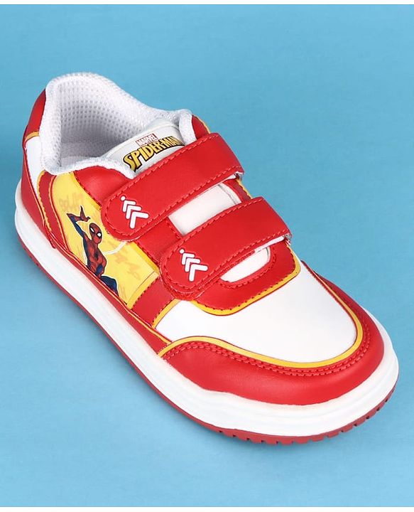 Pine Kids Marvel Velcro Closure Casual Shoes With Spider-Man Graphics - Red