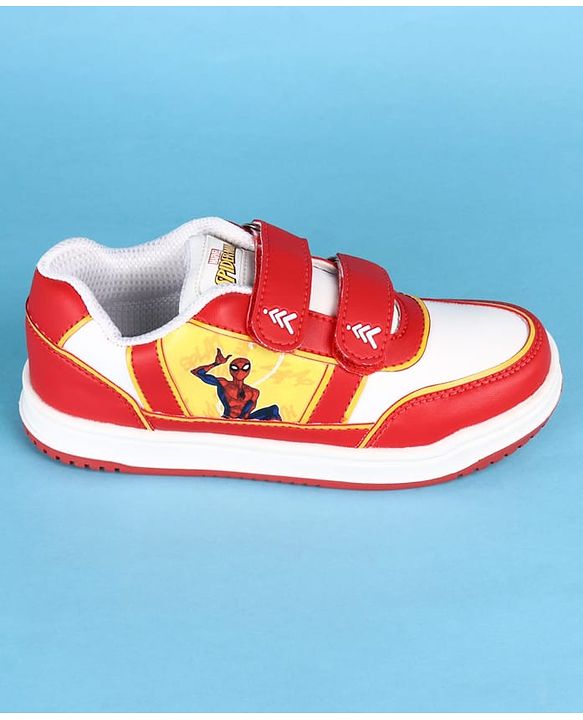 Pine Kids Marvel Velcro Closure Casual Shoes With Spider-Man Graphics - Red