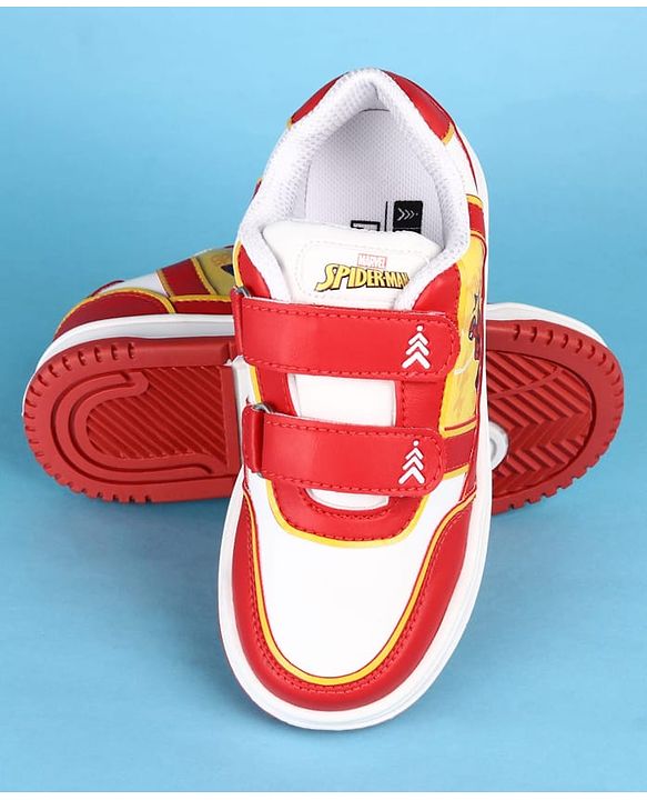 Pine Kids Marvel Velcro Closure Casual Shoes With Spider-Man Graphics - Red