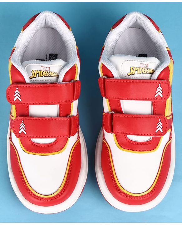 Pine Kids Marvel Velcro Closure Casual Shoes With Spider-Man Graphics - Red