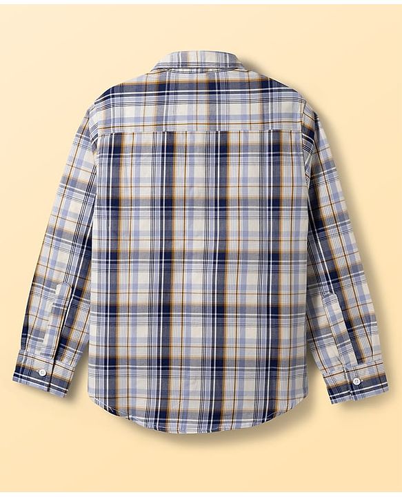 Pine Kids Cotton Woven Full Sleeves Checks Shirt With Printed Inner Tee - Multicolor