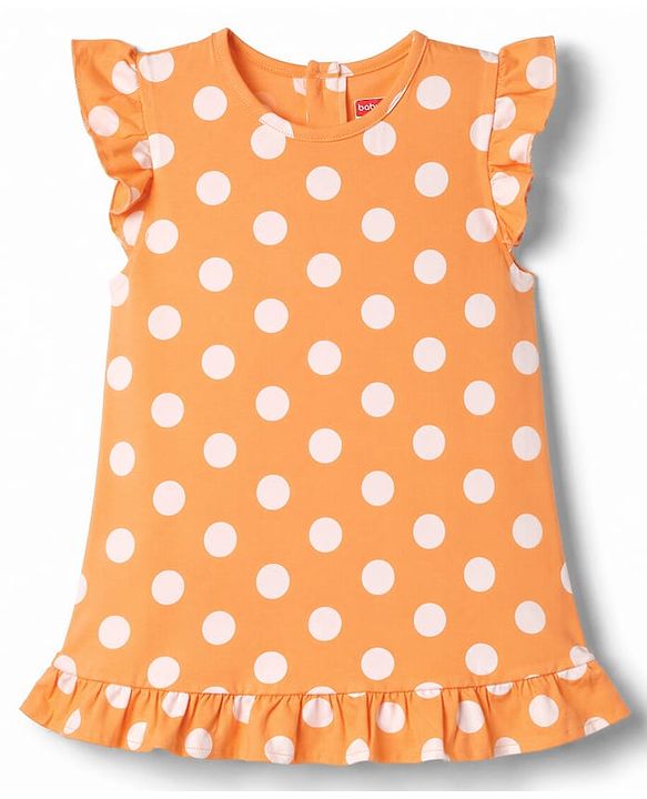 Babyhug Cotton Knit Sleeveless Nighties With Polka Dots With Text Print Pack of 2 - Multicolor