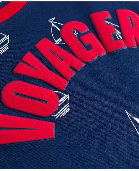 Pine Kids 100% Cotton Knit Half Sleeves Nautical Theme Printed  Co-Ords T-Shirt & Shorts Night Suit - Navy Blue
