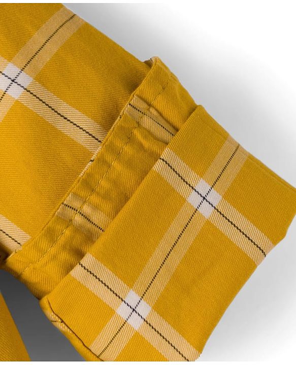 Pine Kids Cotton Woven Full Sleeves Checks Shirt - Yellow