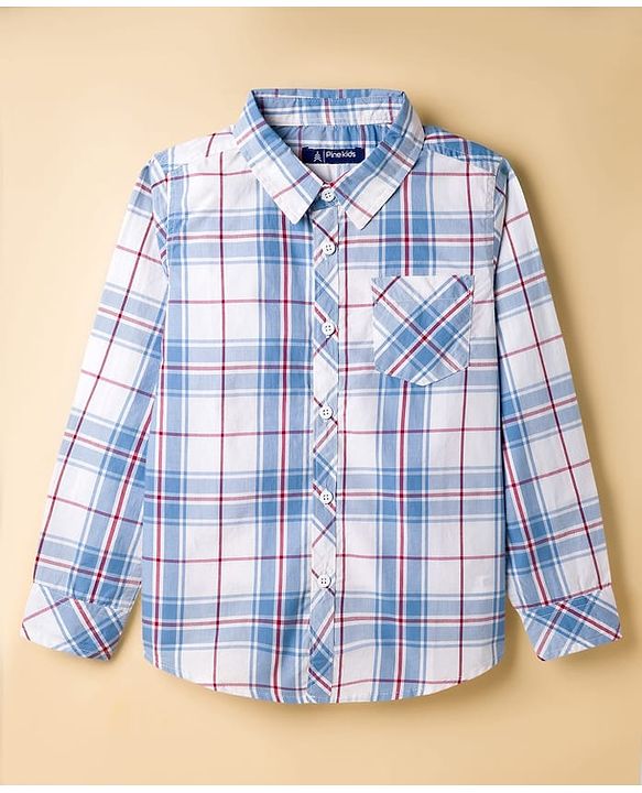Pine Kids Cotton Woven Full Sleeves Checks Shirt - Multicolor