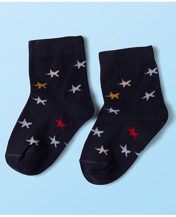 Cute Walk by Babyhug Knit Antibacterial Ankle Length Socks with Design & Stripes Pack of 3 - Multicolor