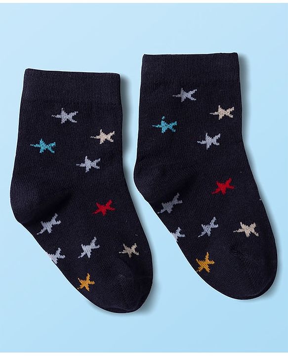 Cute Walk by Babyhug Knit Antibacterial Ankle Length Socks with Design & Stripes Pack of 3 - Multicolor