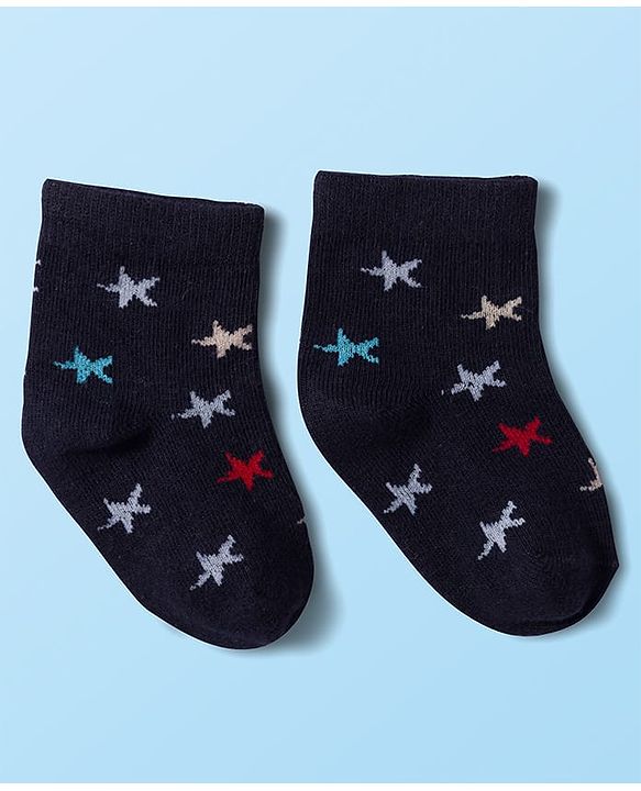 Cute Walk by Babyhug Knit Antibacterial Ankle Length Socks with Design & Stripes Pack of 3 - Multicolor