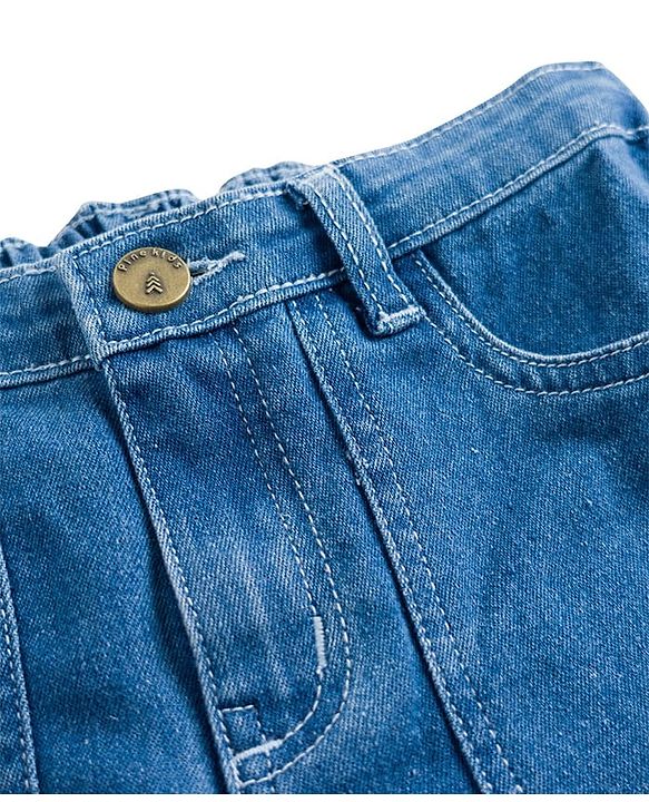 Pine Kids Denim Woven Full Length Solid Colour Jeans  - Blue