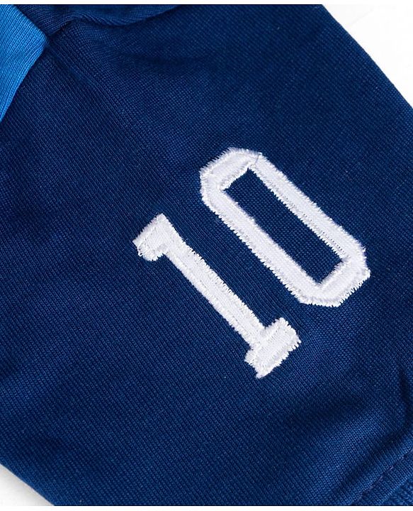 Babyhug Cotton Knit Half Sleeves Polo T-Shirt with Graphics & Nautical Theme Patch -  Navy Green & Coral