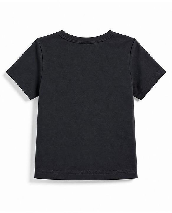 Pine Kids 100% Cotton Knit Half Sleeves Cheetah Printed T-Shirt - Black