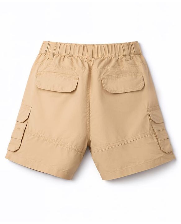 Pine Kids Cotton Woven Solid Shorts - Beige