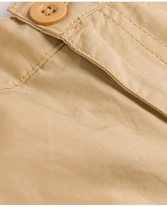 Pine Kids Cotton Woven Solid Shorts - Beige