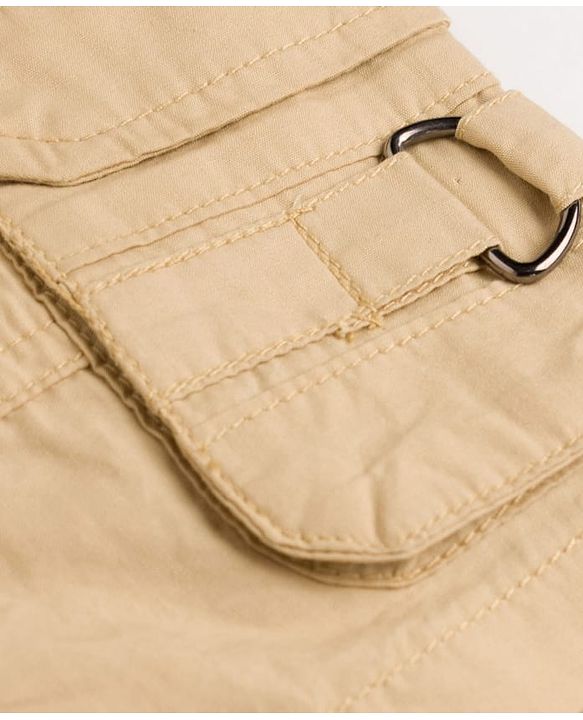 Pine Kids Cotton Woven Solid Shorts - Beige
