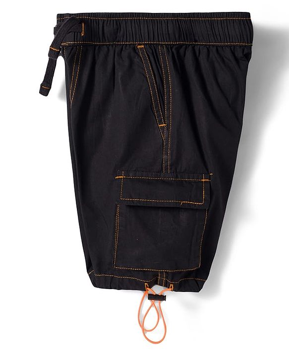 Pine Kids Cotton Woven Solid Color Shorts - Black