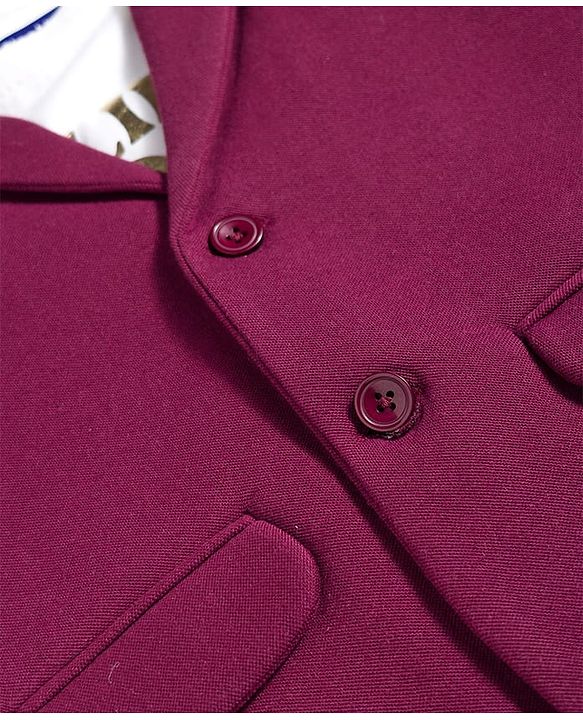 Pine Kids Knit Full Sleeves Party Blazer & Lion Printed T-Shirt - Maroon