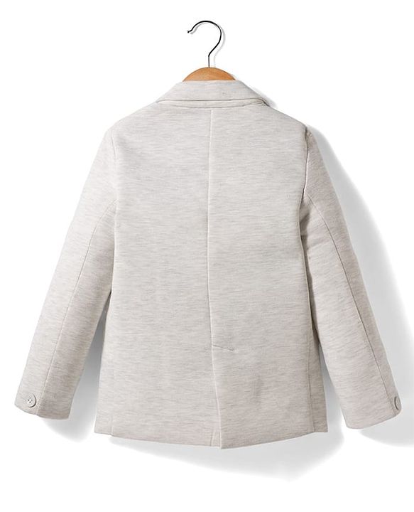 Pine Kids Knit Full Sleeves Solid Color Blazer with Inner Tee - Grey