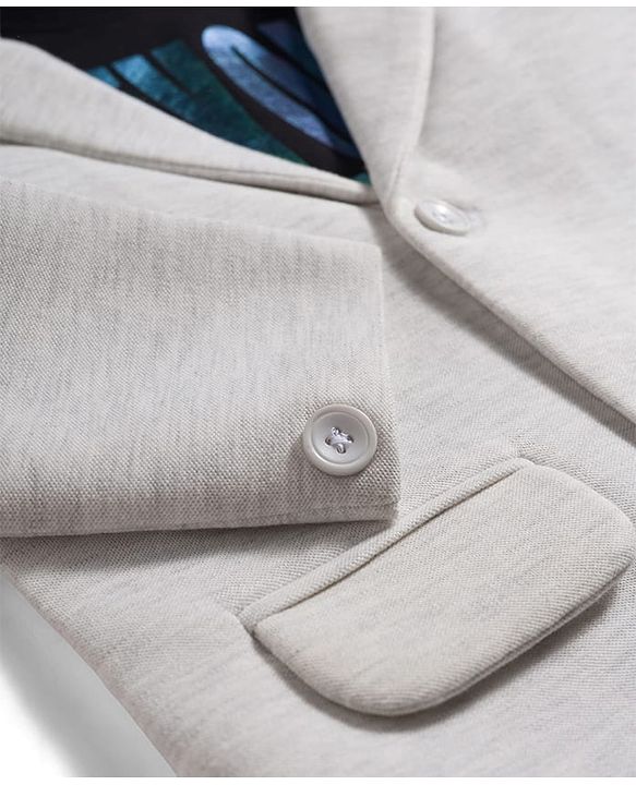 Pine Kids Knit Full Sleeves Solid Color Blazer with Inner Tee - Grey