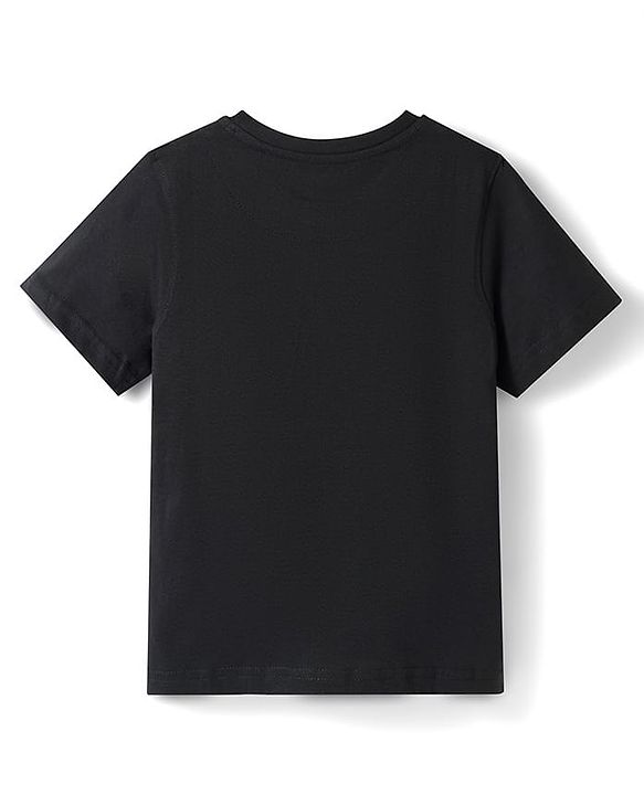 Pine Kids Cotton Knit T-Shirts Half Sleeves Round Neck Graphic Jet Black 4-5 Years