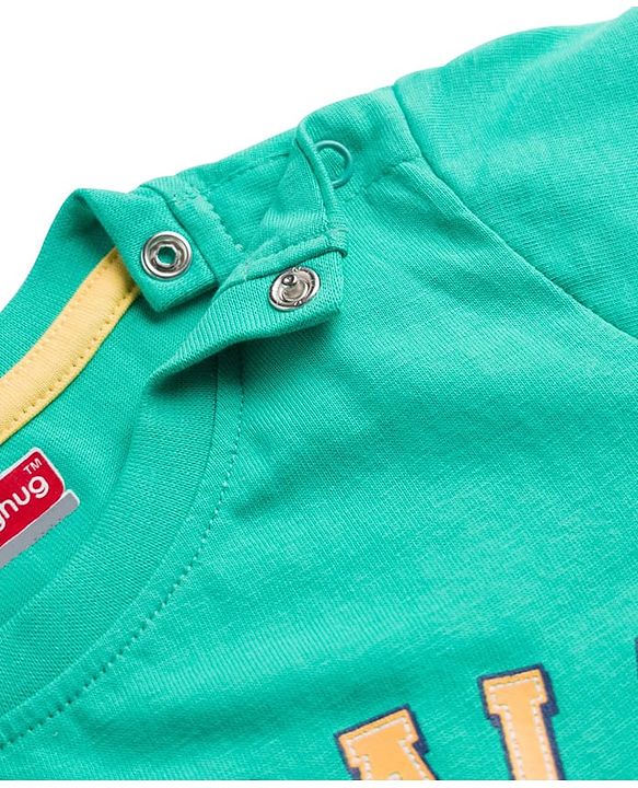 Babyhug 100% Cotton Knit Half Sleeves Sports Theme Printed T-Shirt - Green & White