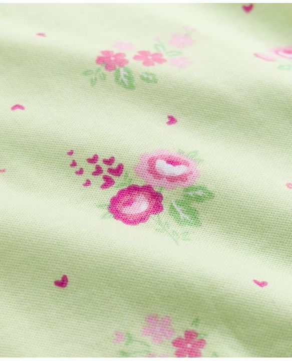 Babyhug Cotton Knit Full Sleeves Sleepsuit with Floral Print - Yellow
