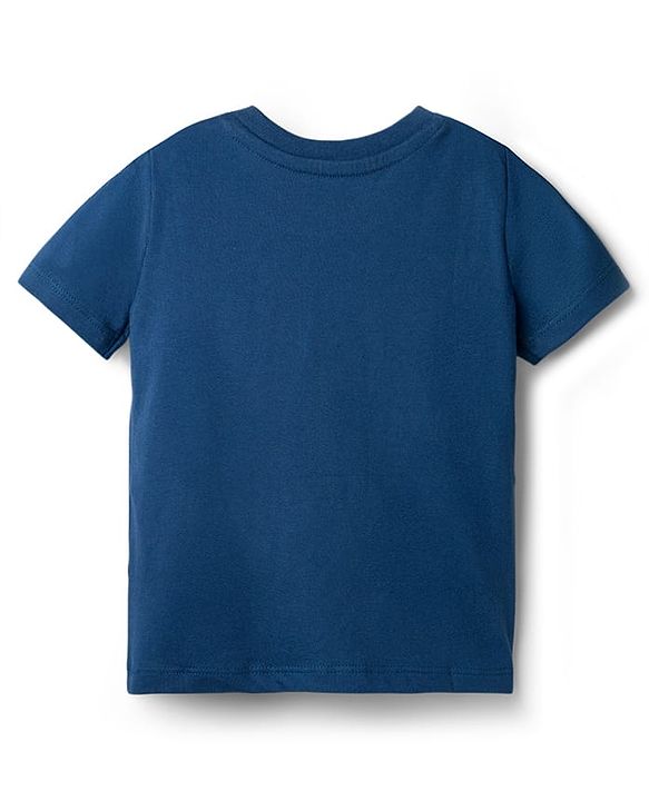 Babyhug Cotton Knit Half Sleeves T-Shirt with Enjoy Print - Navy Blue