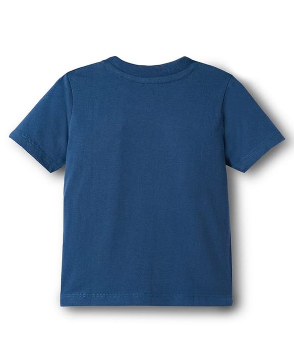 Babyhug 100% Cotton Knit Half Sleeves Construction Vehicles Printed T-Shirt - Blue