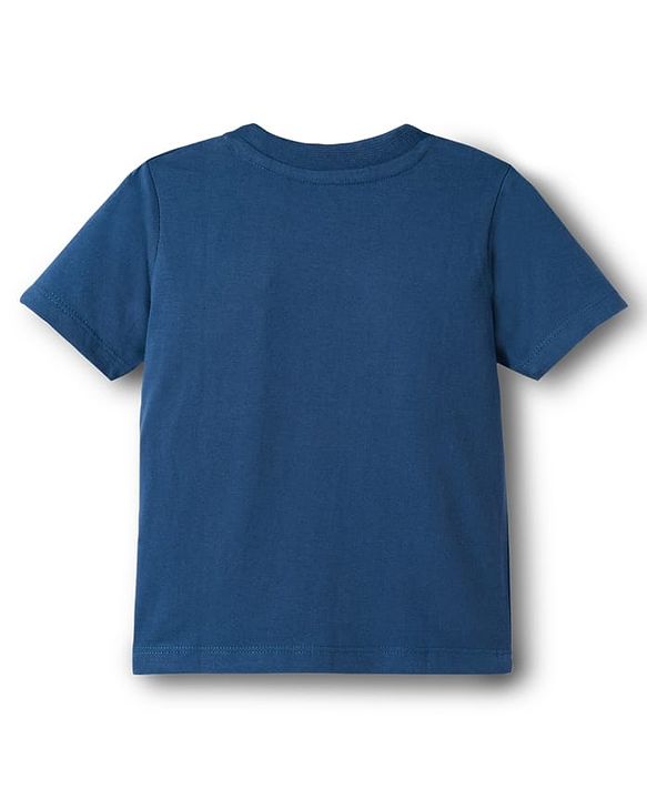 Babyhug 100% Cotton Knit Half Sleeves Construction Vehicles Printed T-Shirt - Blue