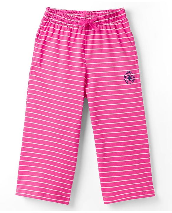Pine Kids Cotton Knit Half Sleeves Top & Capri Night Suit With Wow Girl Club Print - Navy Blue