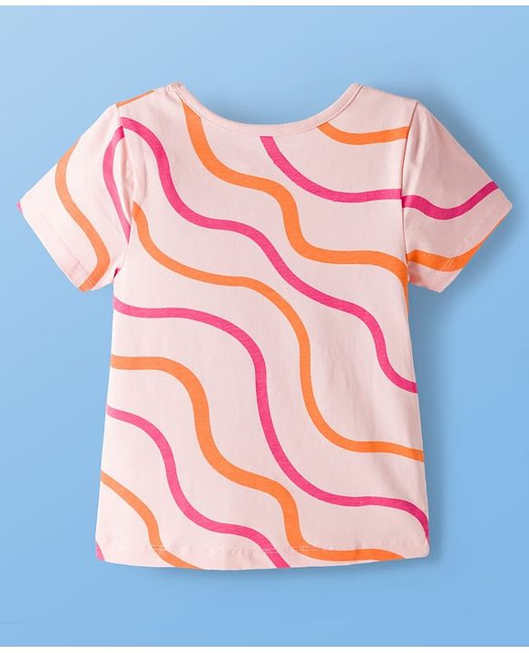 Pine Kids Cotton Knit Half Sleeves T-Shirt & Capri Night Suit With Make Today Awesome Print - Pink