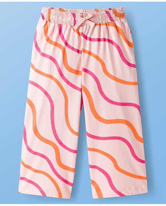 Pine Kids Cotton Knit Half Sleeves T-Shirt & Capri Night Suit With Make Today Awesome Print - Pink