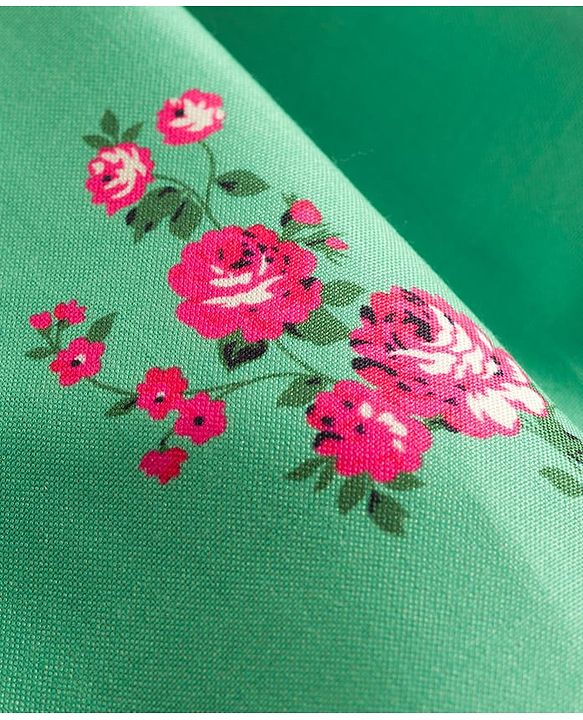 Babyhug Cotton Woven Half Sleeves Frock with Floral Print & Headband - Multicolor