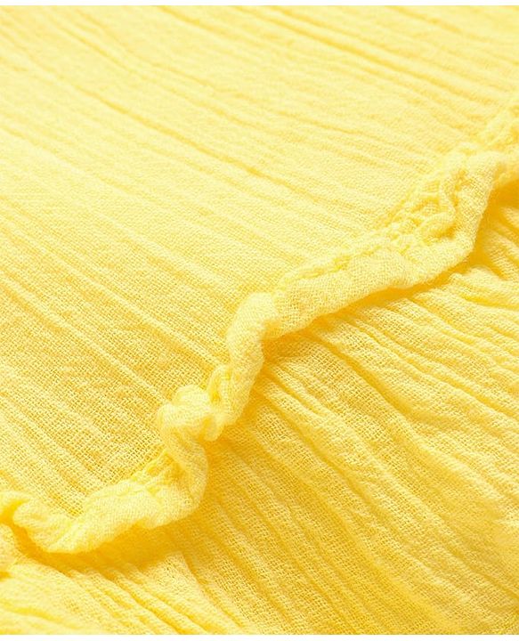 Babyhug Cotton Knit Sleeveless Solid Color Frock - Yellow