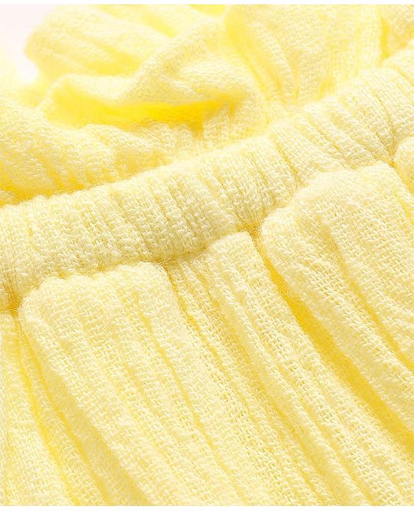 Babyhug Cotton Knit Sleeveless Solid Color Frock - Yellow