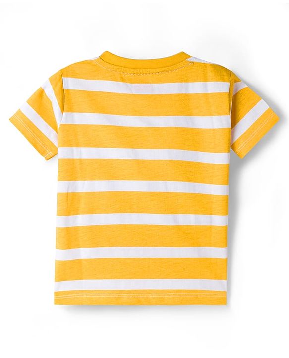 Babyhug 100% Cotton Knit Half Sleeves Beach Theme Printed & Striped T-Shirts Pack Of 3 - Multicolour