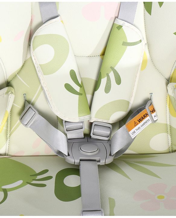 Babyhug 4 in 1 multifunctional Baby High Chair with Adjustable Backrest - Green| Adjustable Footrest & 5 level Seat Height| Compact Fold| Swivel Wheels with Lock|Double Food Tray| Removable PU Cushion