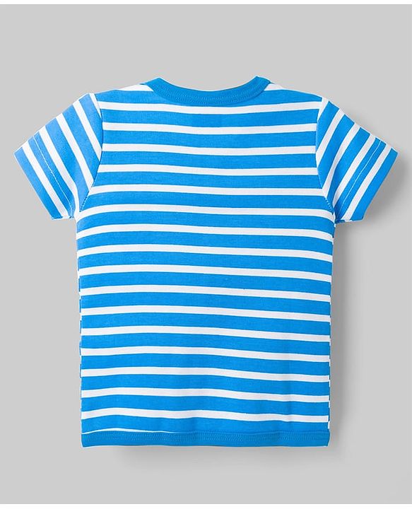 Babyhug 100% Cotton Knit Half Sleeves Striped Antibacterial Front Open Jhablas with Beach Theme Print Pack of 3 - Multicolor