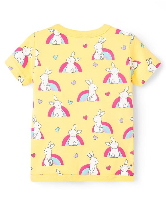 Babyhug 100% Cotton Knit Antibacterial Jhablas With Bunny Heart & Floral Print Pack of 3 - Multicolor