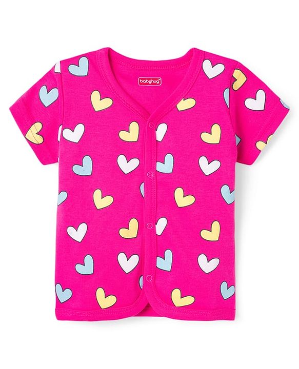 Babyhug 100% Cotton Knit Antibacterial Jhablas With Bunny Heart & Floral Print Pack of 3 - Multicolor