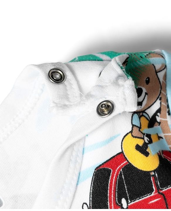 Babyhug 100% Cotton Knit Half Sleeves Rompers with Miami Print Pack of 2 - Multicolor