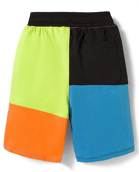 Pine Kids 100% Cotton Knit Cut N Sew Shorts With Text Print - Multicolour