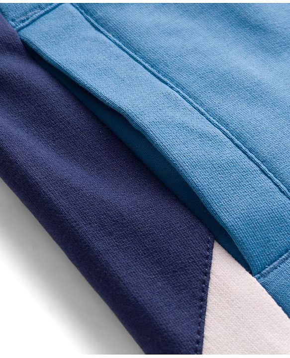 Pine Kids Looper Knit Knee Length Solid Colour Shorts with Text Print - Light Blue
