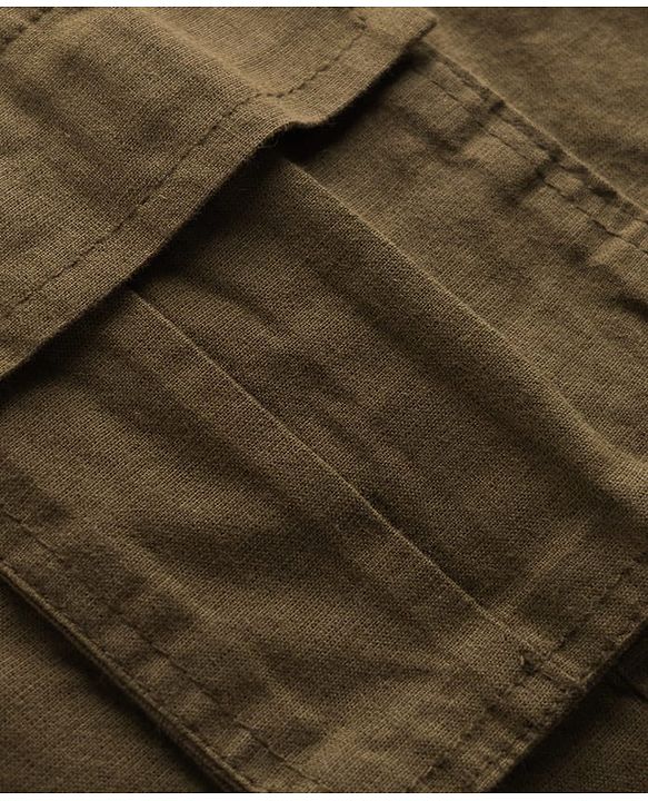 Pine Kids Cotton Elastane Woven Full Length Solid Trouser - Olive Green
