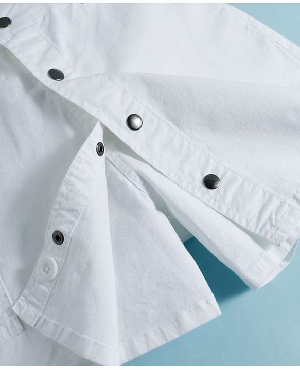 Pine Kids Cotton Elastane Woven Above Knee Length Solid Colour Skirt - White