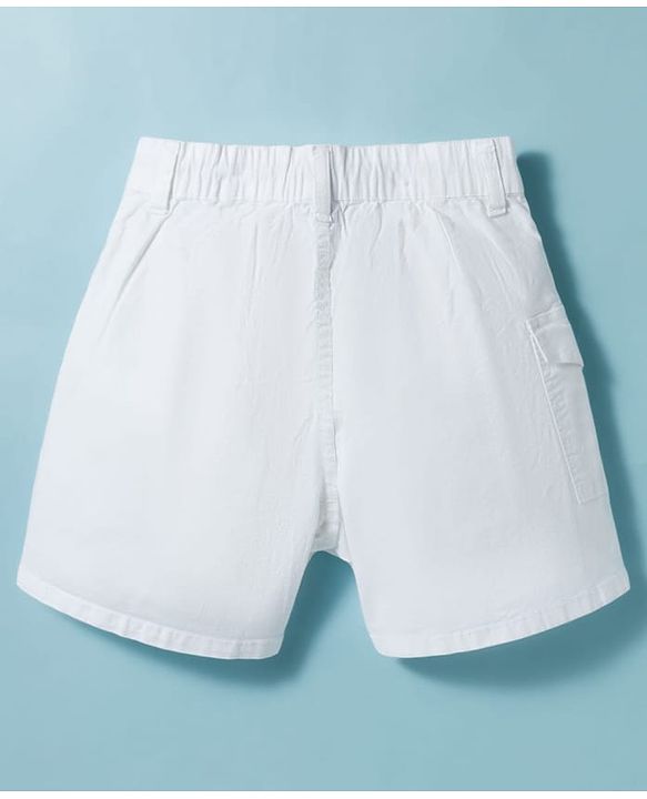 Pine Kids Cotton Elastane Woven Above Knee Length Solid Colour Skirt - White