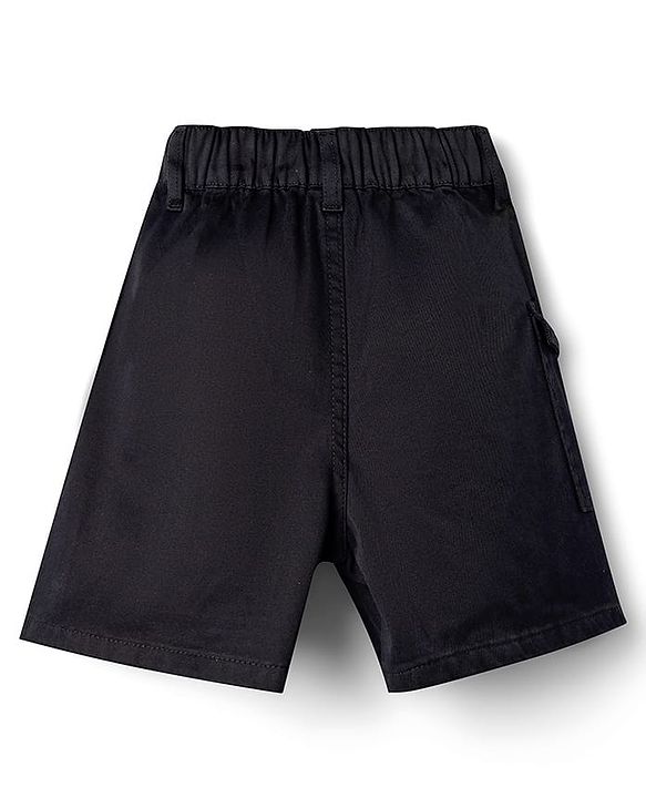 Pine Kids Cotton Elastane Woven Above Knee Length Solid Color Skirt - Black