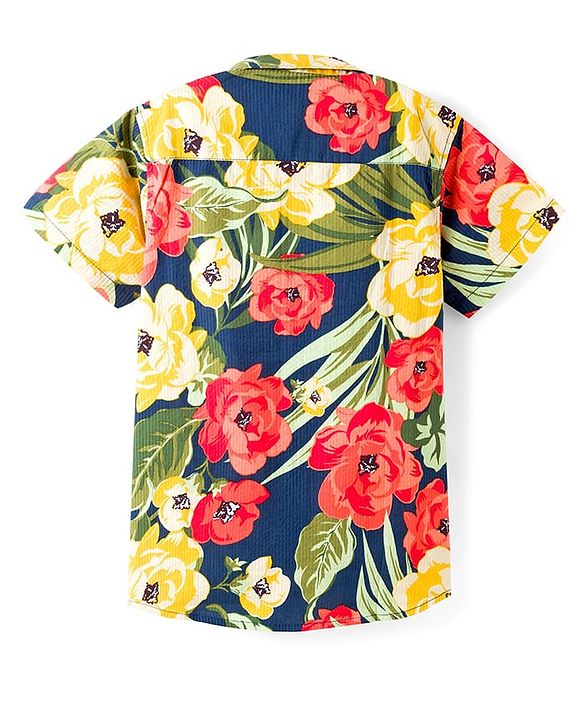 Pine Kids Half Sleeves Floral Printed Shirt for 6-7 Year Old Boys - Multicolour