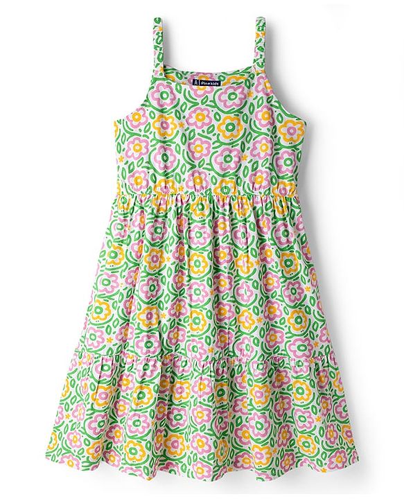 Pine Kids Cotton Woven One Piece Dresses/Frocks Floral Print Multi color 4-5 Years